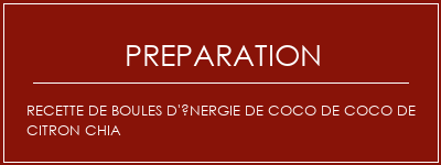 Réalisation de Recette de boules d'énergie de coco de coco de citron Chia Recette Indienne Traditionnelle