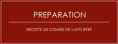 Réalisation de Recette de cigare de maïs bébé Recette Indienne Traditionnelle