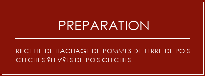 Réalisation de Recette de hachage de pommes de terre de pois chiches élevées de pois chiches Recette Indienne Traditionnelle