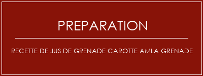 Réalisation de Recette de jus de grenade carotte amla grenade Recette Indienne Traditionnelle