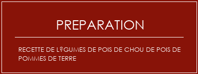 Réalisation de Recette de légumes de pois de chou de pois de pommes de terre Recette Indienne Traditionnelle