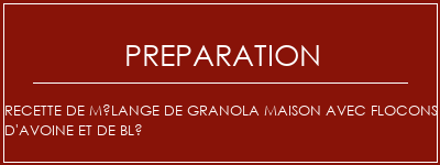 Réalisation de Recette de mélange de granola maison avec flocons d'avoine et de blé Recette Indienne Traditionnelle