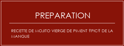 Réalisation de Recette de mojito vierge de piment épicé de la mangue Recette Indienne Traditionnelle