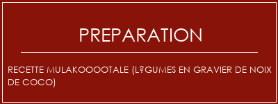 Réalisation de Recette mulakooootale (légumes en gravier de noix de coco) Recette Indienne Traditionnelle