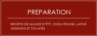 Réalisation de Recette de salade d'été, chou rouge, laitue oignons et tomates Recette Indienne Traditionnelle