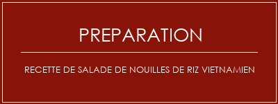 Réalisation de Recette de salade de nouilles de riz vietnamien Recette Indienne Traditionnelle