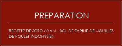 Réalisation de Recette de Soto Ayam - Bol de farine de nouilles de poulet indonésien Recette Indienne Traditionnelle