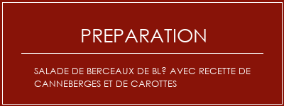 Réalisation de Salade de berceaux de blé avec recette de canneberges et de carottes Recette Indienne Traditionnelle