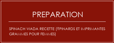 Réalisation de Spinach Wada Recette (épinards et imprimantes grammes pour femmes) Recette Indienne Traditionnelle