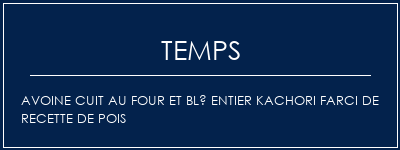 Temps de Préparation Avoine cuit au four et blé entier Kachori farci de recette de pois Recette Indienne Traditionnelle