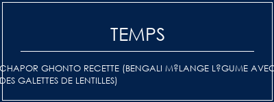 Temps de Préparation Chapor Ghonto Recette (Bengali Mélange Légume avec des galettes de lentilles) Recette Indienne Traditionnelle