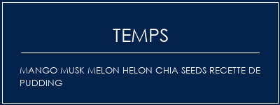 Temps de Préparation Mango Musk Melon Helon Chia Seeds Recette de pudding Recette Indienne Traditionnelle
