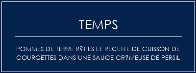 Temps de Préparation Pommes de terre rôties et recette de cuisson de courgettes dans une sauce crémeuse de persil Recette Indienne Traditionnelle