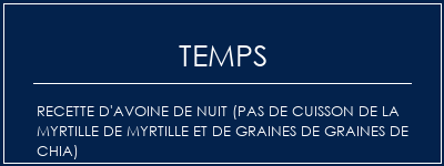 Temps de Préparation Recette d'avoine de nuit (pas de cuisson de la myrtille de myrtille et de graines de graines de chia) Recette Indienne Traditionnelle