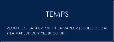 Temps de Préparation Recette de Bafauri cuit à la vapeur (boules de dal à la vapeur de style Bhojpuri) Recette Indienne Traditionnelle