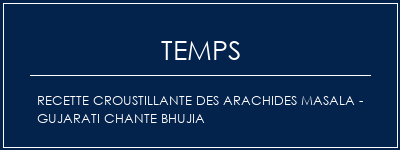 Temps de Préparation Recette croustillante des arachides Masala - Gujarati chante Bhujia Recette Indienne Traditionnelle