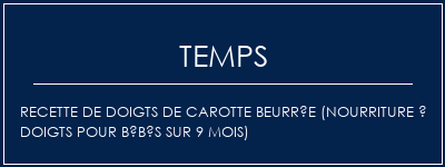 Temps de Préparation Recette de doigts de carotte beurrée (nourriture à doigts pour bébés sur 9 mois) Recette Indienne Traditionnelle