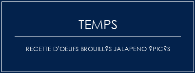 Temps de Préparation Recette d'oeufs brouillés jalapeno épicés Recette Indienne Traditionnelle