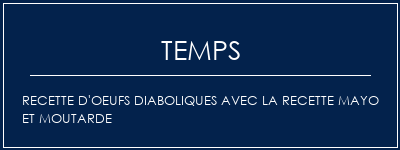 Temps de Préparation Recette d'oeufs diaboliques avec la recette Mayo et Moutarde Recette Indienne Traditionnelle