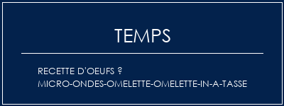 Temps de Préparation Recette d'oeufs à micro-ondes-omelette-omelette-in-a-tasse Recette Indienne Traditionnelle