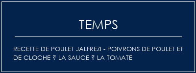 Temps de Préparation Recette de poulet Jalfrezi - Poivrons de poulet et de cloche à la sauce à la tomate Recette Indienne Traditionnelle