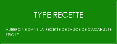 Aubergine dans la recette de sauce de cacahuète épicée Spécialité Recette Indienne Traditionnelle