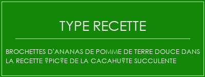 Brochettes d'ananas de pomme de terre douce dans la recette épicée de la cacahuète succulente Spécialité Recette Indienne Traditionnelle