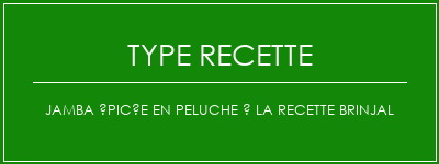 Jamba épicée en peluche à la recette Brinjal Spécialité Recette Indienne Traditionnelle
