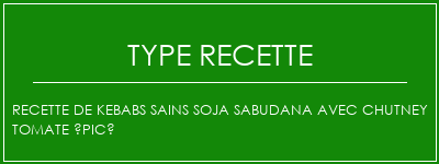 Recette de kebabs sains soja Sabudana avec chutney tomate épicé Spécialité Recette Indienne Traditionnelle