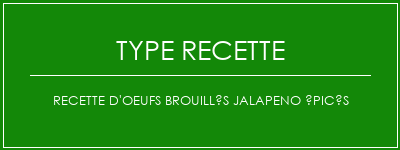 Recette d'oeufs brouillés jalapeno épicés Spécialité Recette Indienne Traditionnelle